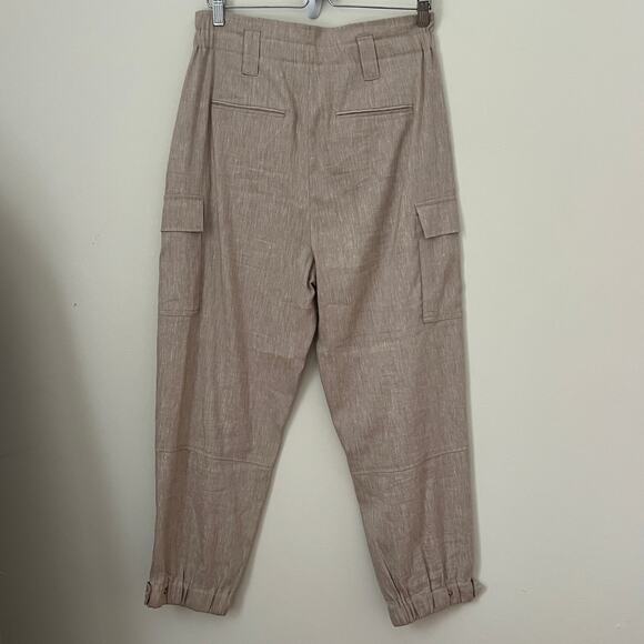 REISS Womens Cargo Style Linen Blend Trousers Size 10 - Picture 4 of 13